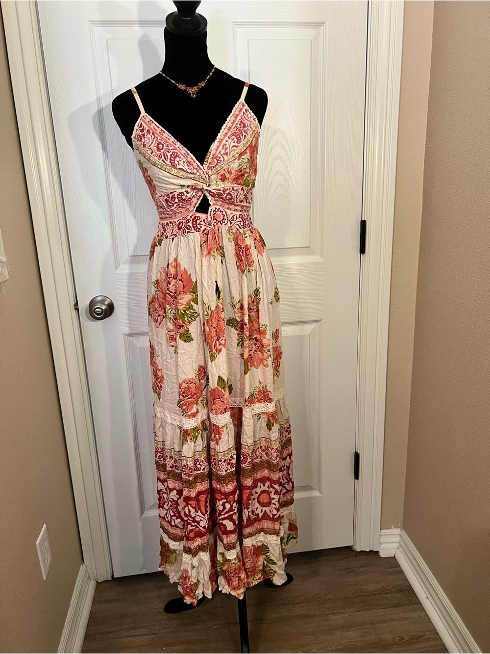 Angie floral evening wedding guest dress